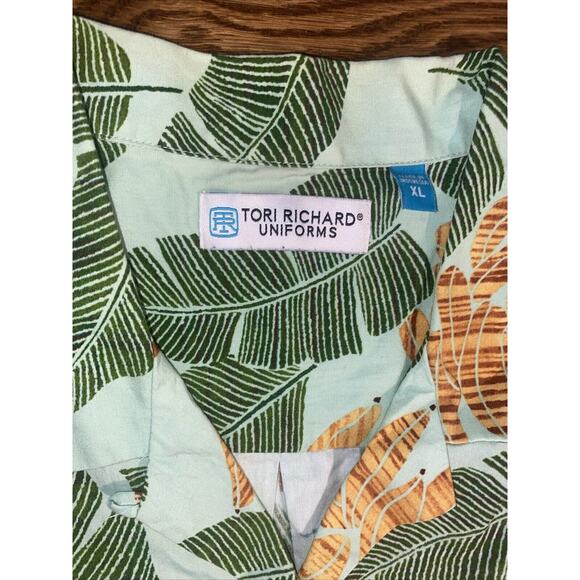Tori Richard Uniforms Mens XL Hawaiian Tropical Shirt bananas Palms Short Sleeve - Picture 2 of 6